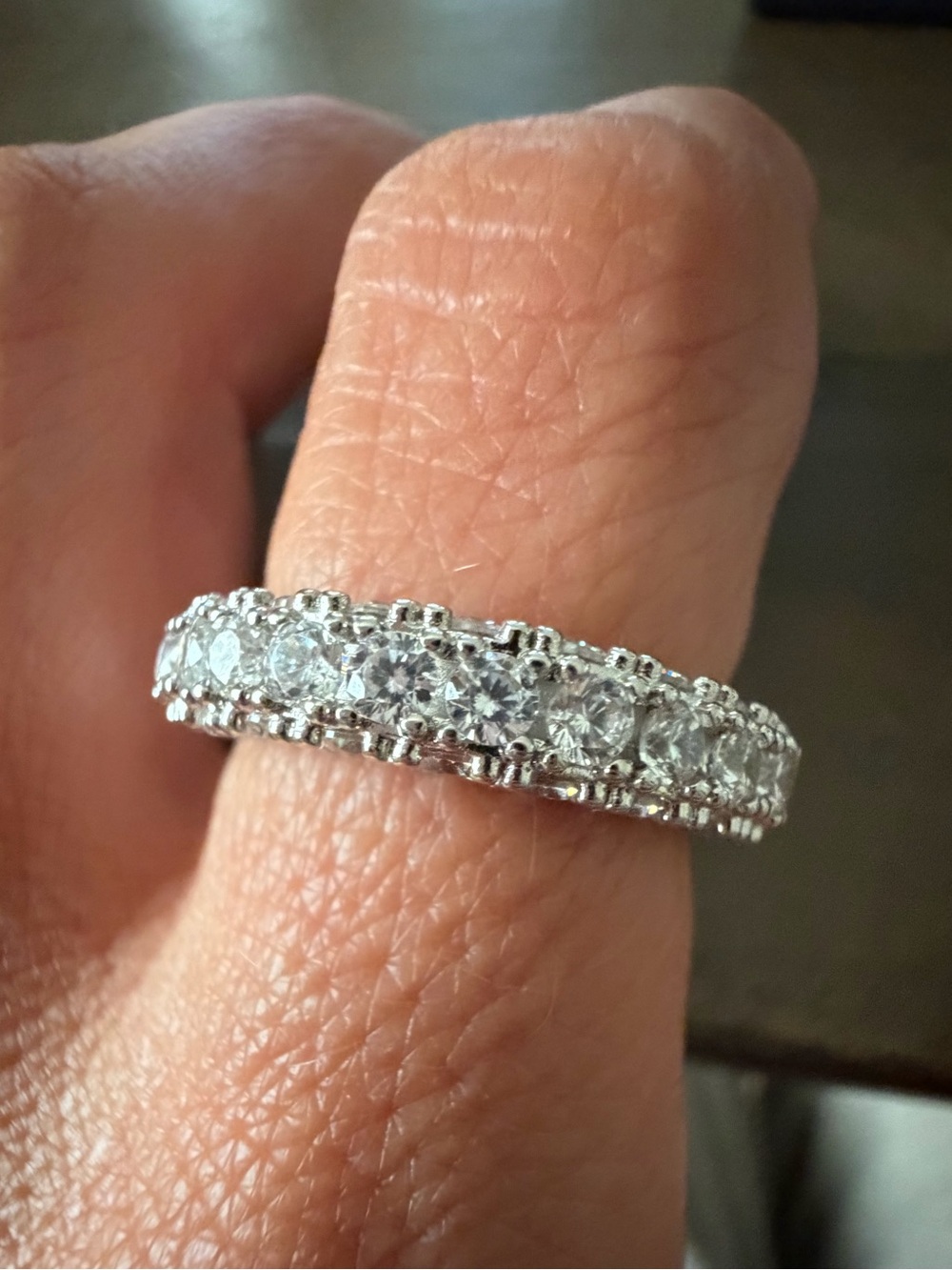 White Gold Filled Eternity Band | AAA CZ | Size 8